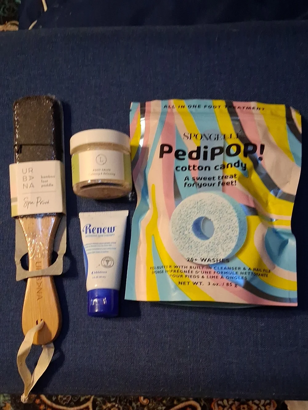 Spongellé PediPOP. Foot Sponge A Bamb00 Foot Paddle, Foot Salts, And Good Cream!